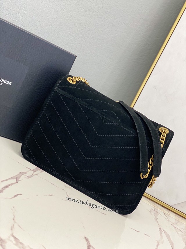 YSL专柜款女包 聖羅蘭經典款MONOGRAM翻蓋麂皮手袋 YSL肩背斜挎包 498894  jjh1073